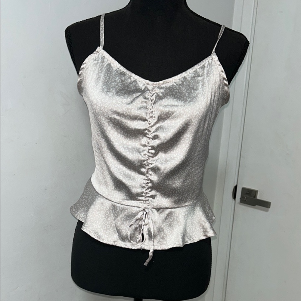 Elegant Cream Satin Women's Top
